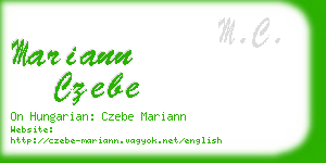 mariann czebe business card